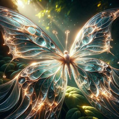 The primary subject of the image is a butterfly, which is the main focus of the scene. The butterfly is depicted in a digital art style, with a vibrant and colorful appearance. The setting features a forest-like environment, with trees and plants surrounding the butterfly. The overall atmosphere of the image is lively and full of life, as the butterfly is captured in a beautiful and eye-catching manner.